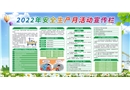 2022年安全生产月活动宣传栏